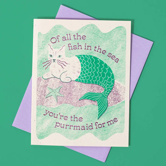 Bromstad Printing Co. Risograph Card - Purrmaid