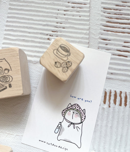 Catdoo Designs | Coffee & Strawberries Rubber Stamp