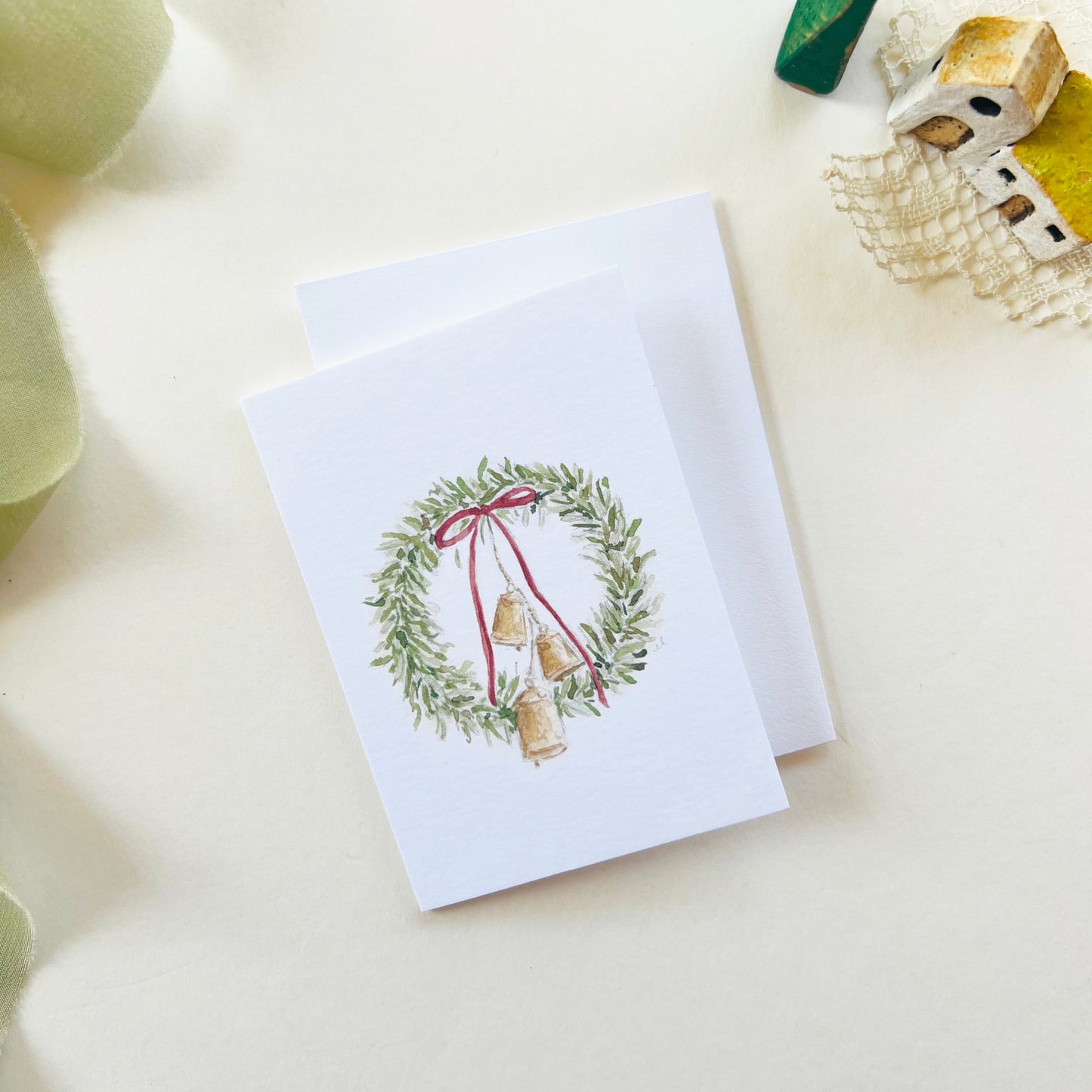 Emily Lex Mini Notecard - Bell Wreath