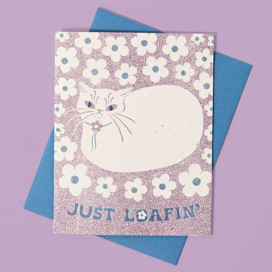 Bromstad Printing Co. Risograph Card - Just Loafin' Cat