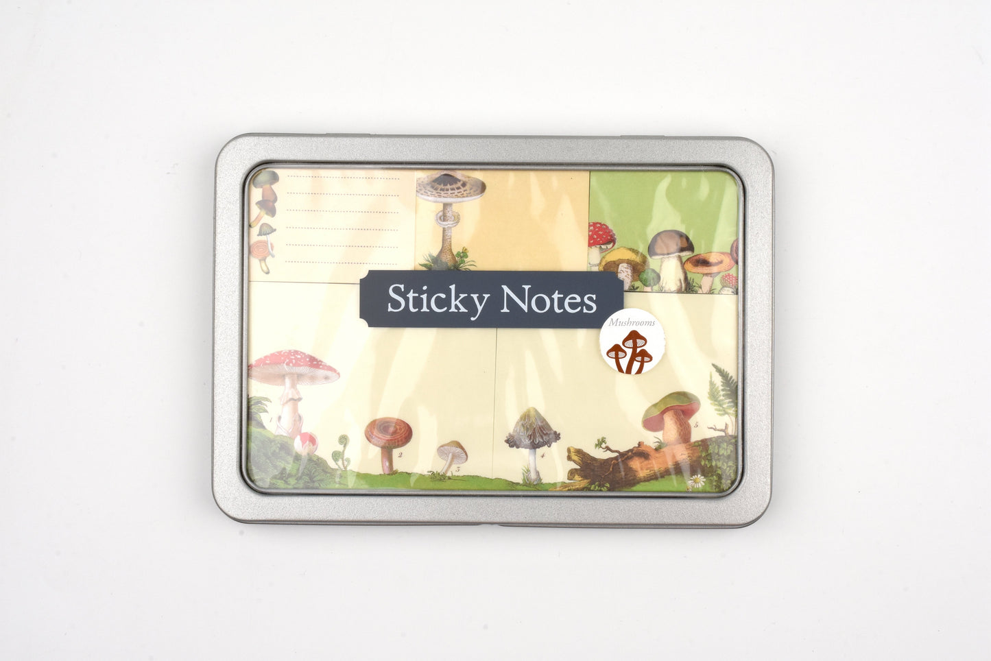 Cavallini - Sticky Notes Tin Set - Mushrooms