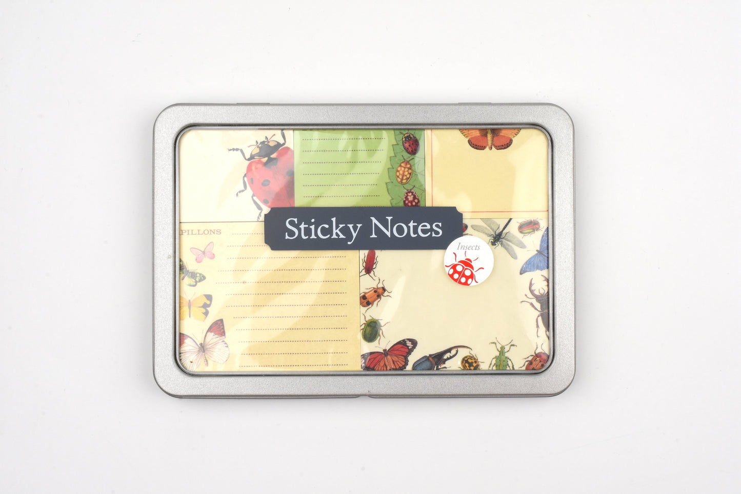 Cavallini - Sticky Notes Tin Set - Bugs & Insects