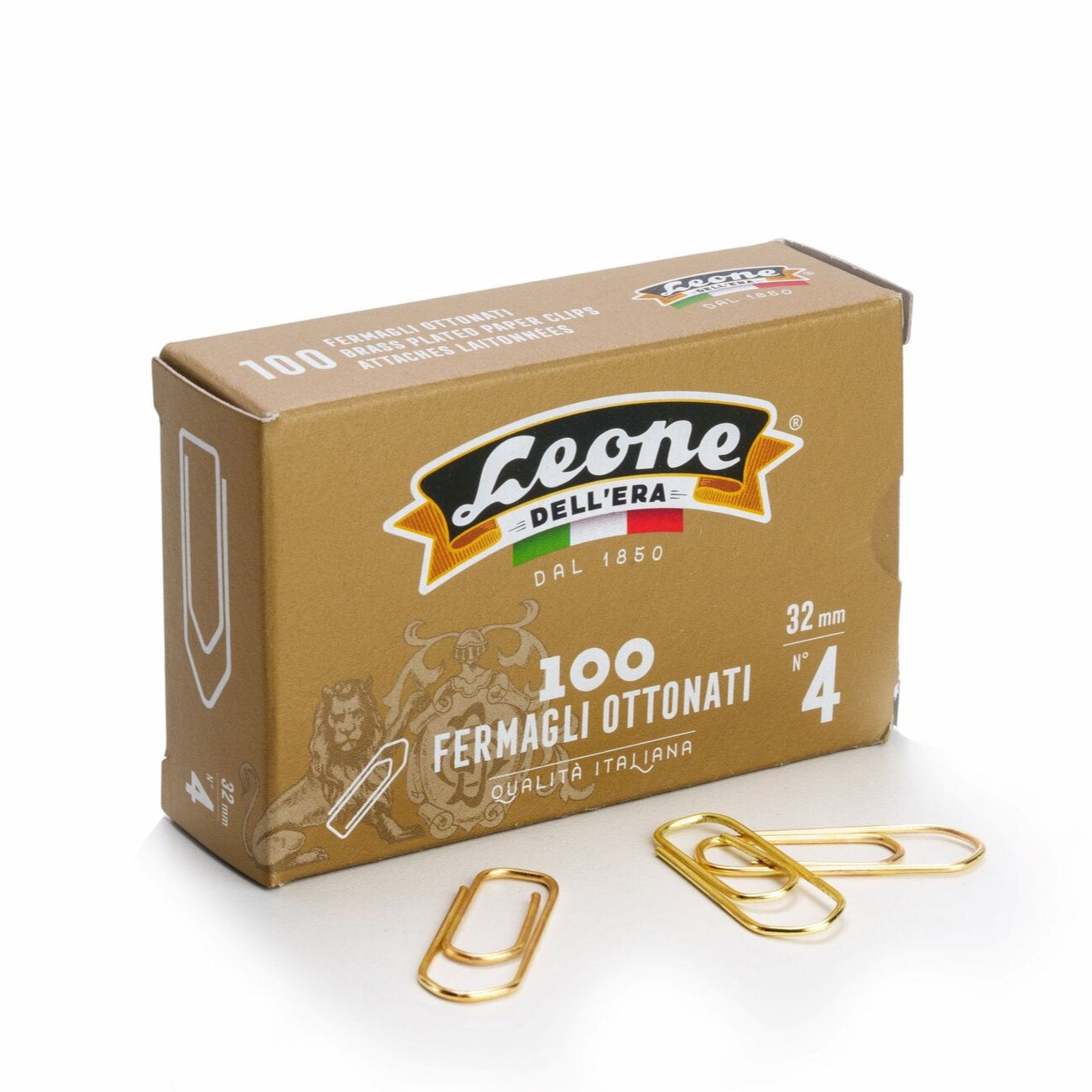 Lion Paper Clips - Brass Plated - Size 4