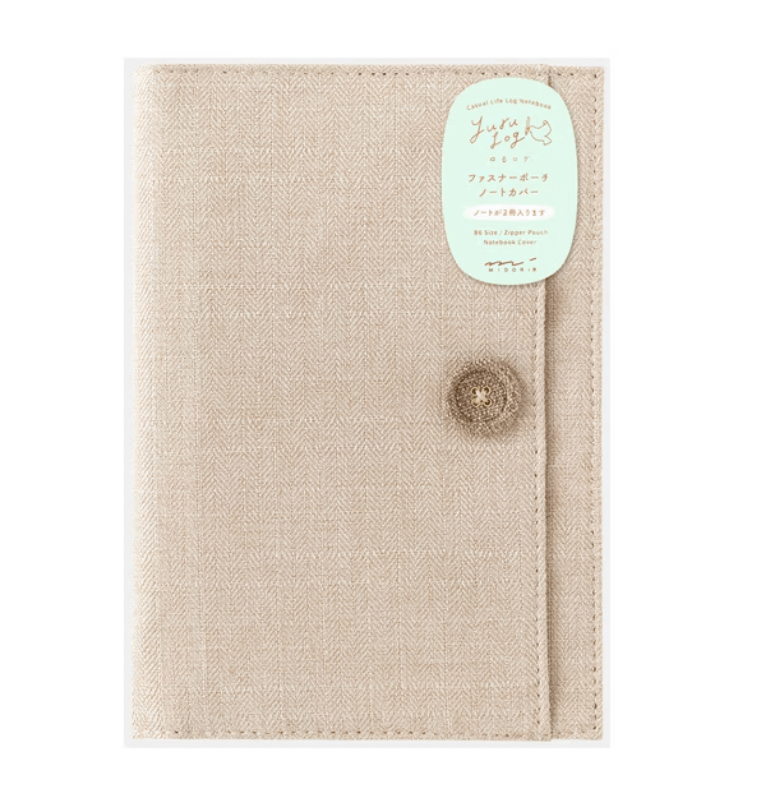 Yuru Log Zipper Pouch Notebook Cover / Midori DESIGNPHIL