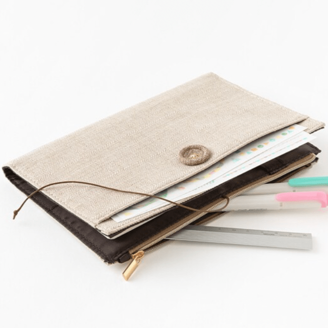 Yuru Log Zipper Pouch Notebook Cover / Midori DESIGNPHIL