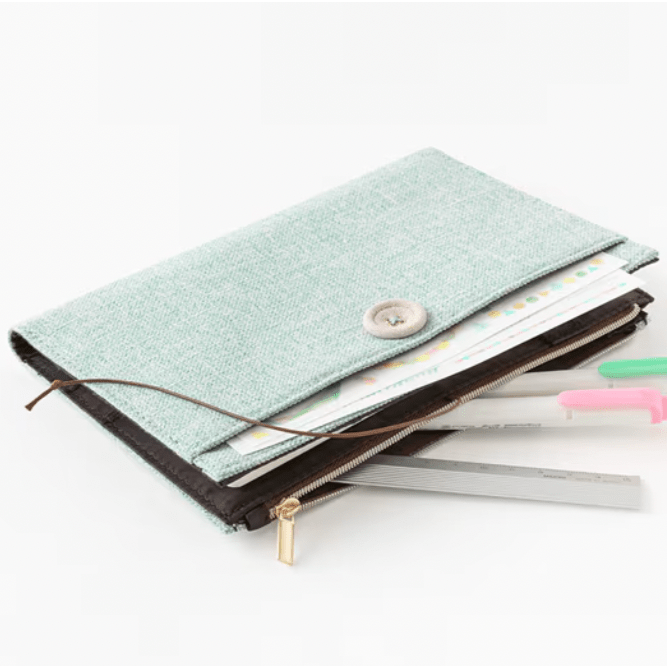 Yuru Log Zipper Pouch Notebook Cover / Midori DESIGNPHIL