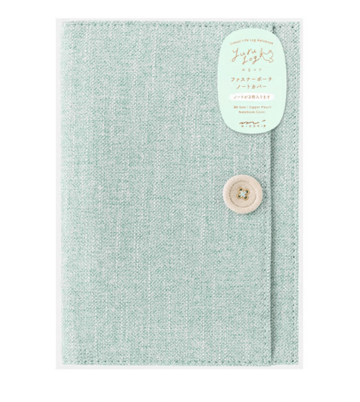 Yuru Log Zipper Pouch Notebook Cover / Midori DESIGNPHIL